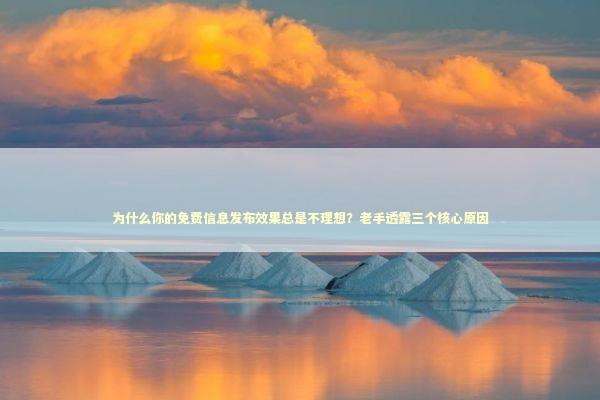 为什么你的免费信息发布效果总是不理想？老手透露三个核心原因 企业服务